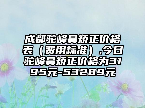 成都驼峰鼻矫正价格表（费用标准）,今日驼峰鼻矫正价格为3195元-53289元