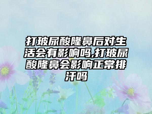 打玻尿酸隆鼻后对生活会有影响吗,打玻尿酸隆鼻会影响正常排汗吗