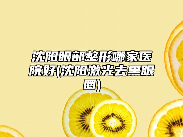 沈阳眼部整形哪家医院好(沈阳激光去黑眼圈)