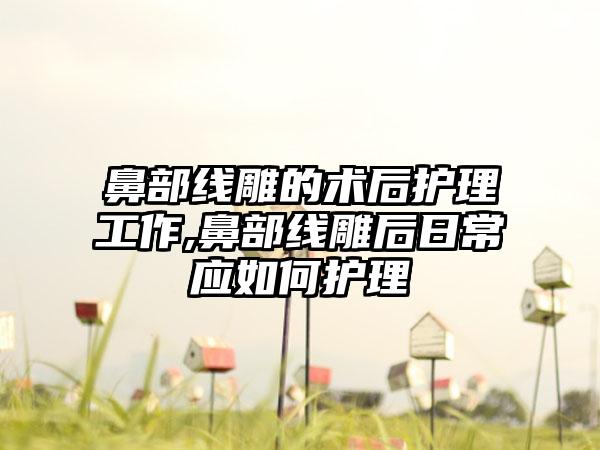 鼻部线雕的术后护理工作,鼻部线雕后日常应如何护理