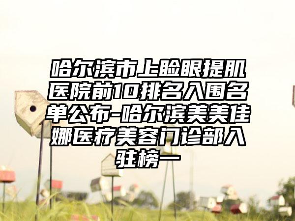 哈尔滨市上睑眼提肌医院前10排名入围名单公布-哈尔滨美美佳娜医疗美容门诊部入驻榜一